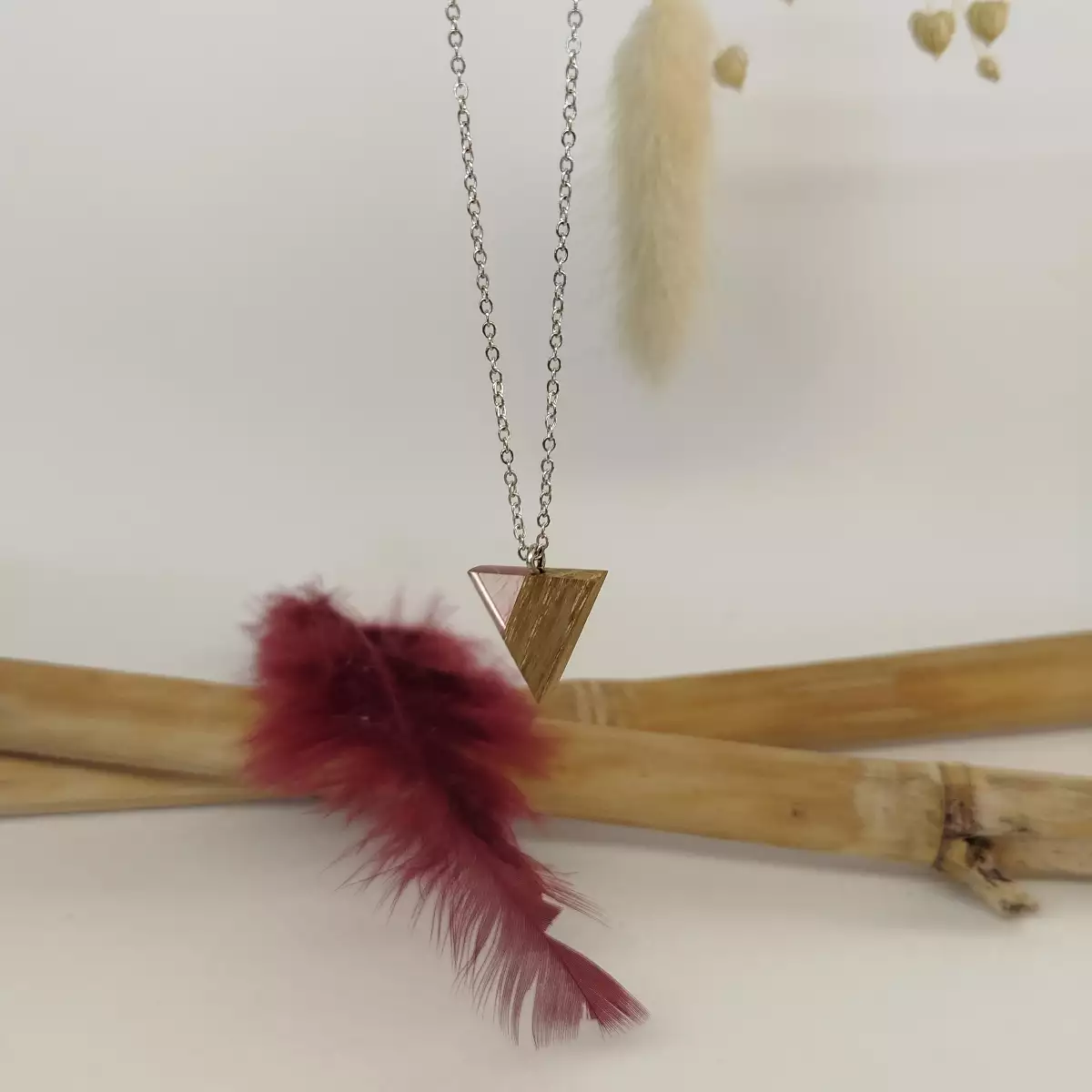 Collier pendentif en Bois&Résine